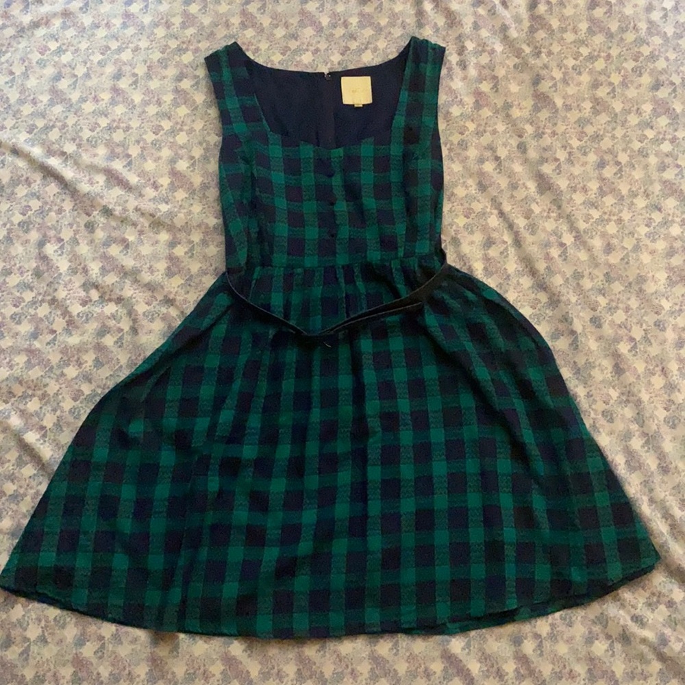 ModCloth Green and Blue Vintage Inspired Dress